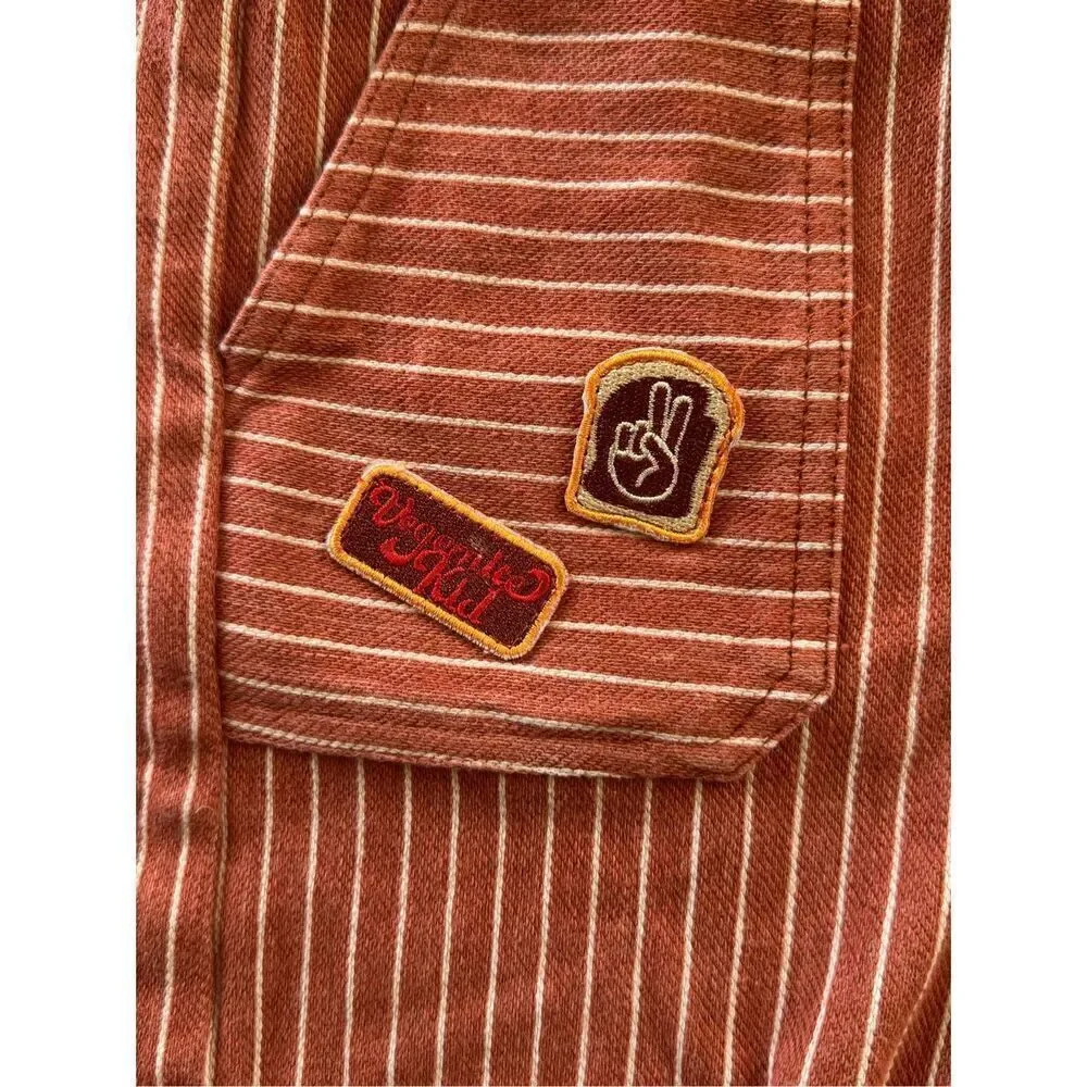 My Brother John boys size 7 burnt orange striped retro cotton Australian shorts
